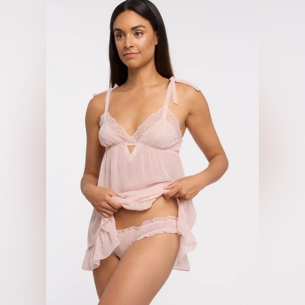 Rya Collection Dahlia Chiffon Ruffled- Edged Bikini Panty